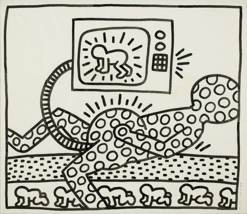 Keith Haring, ‘Untitled’, 1983, Drawing, Collage or other Work on Paper, Sumi ink on papper, CFHILL