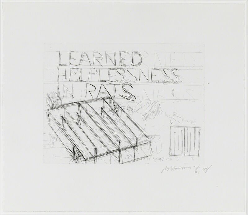 Bruce Nauman, ‘Learned Helplessness in Rats’, 1988, Print, Etching, Susan Sheehan Gallery