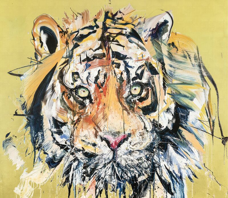 Dave White, ‘Gold Leaf Tiger’, 2017, Print, Limited edition giclee with silkscreens and varnishes on 24 carat gold leaf background, Grenfell Tower: Benefit Auction