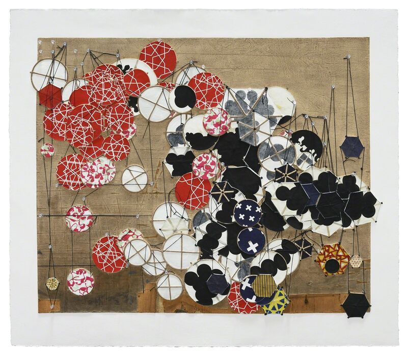 Jacob Hashimoto, ‘Another Cautionary Tale Comes to Mind (but immediately vanishes)’, 2016, Print, Handmade paper, archival pigment, pushpins, Mixografia