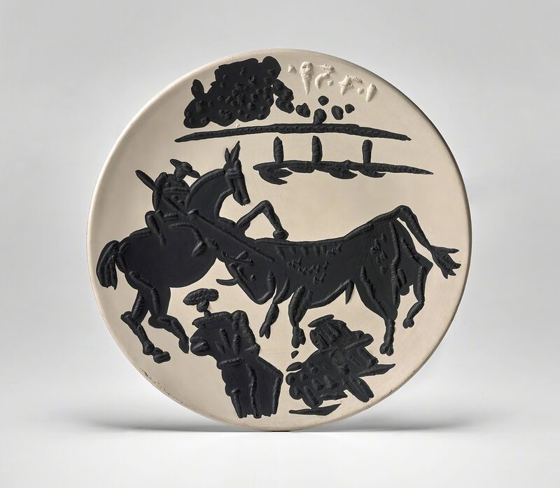 Pablo Picasso, ‘Picador (Bullfighter)’, 1952, Design/Decorative Art, White earthenware dish, with black engobe decoration recto and verso., Phillips