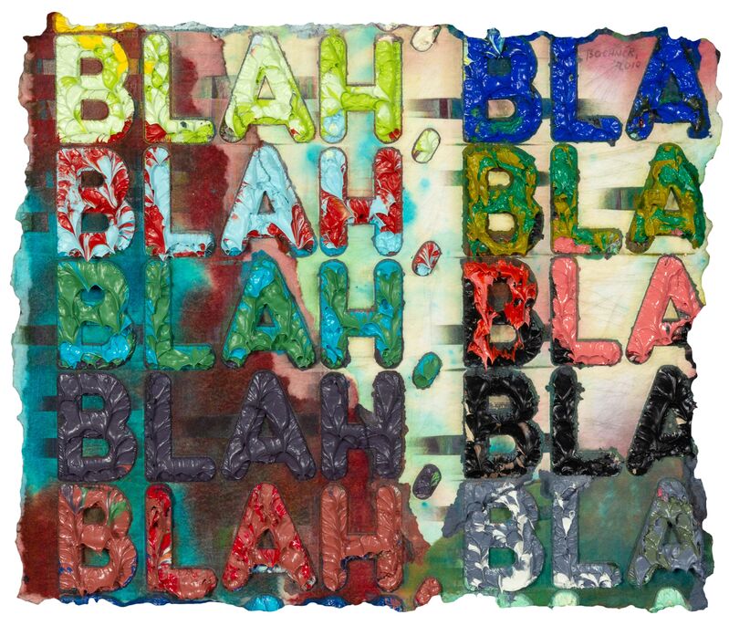 Mel Bochner, ‘Blah Blah Blah’, 2010, Print, Monoprint with engraving and embossment on hand-dyed Twinrocker handmade paper, Hindman