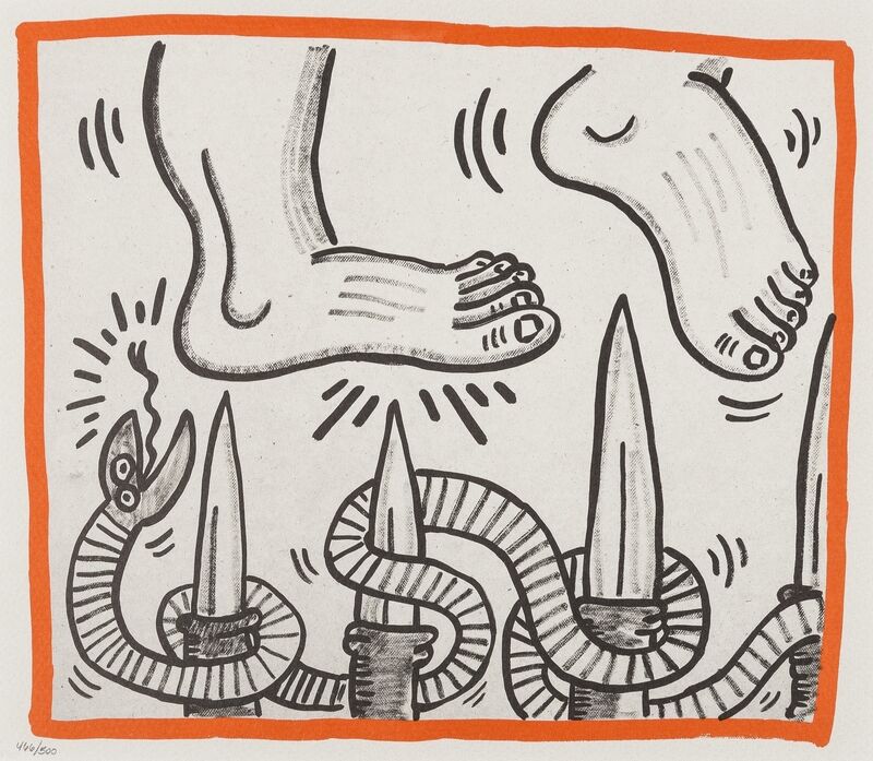 Keith Haring, ‘Against All Odds 4 plates’, 1990, Print, Four offset lithographs printed in colours, Forum Auctions