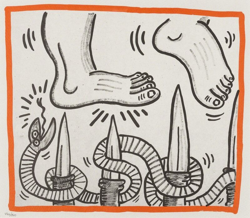 Keith Haring, ‘Against All Odds, four plates’, 1990, Print, Four offset lithographs printed in colours, Forum Auctions