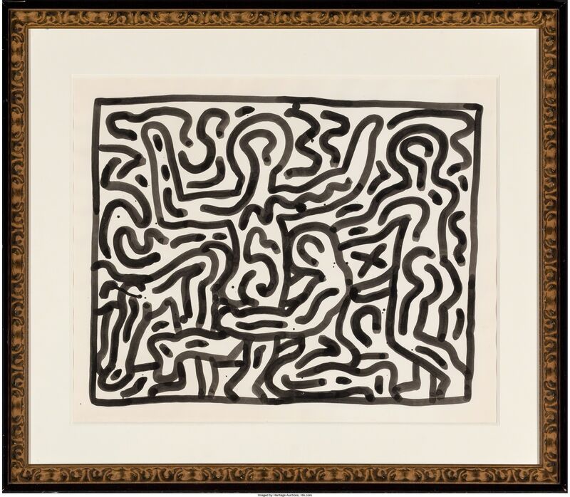 Keith Haring, ‘Untitled’, 1982, Drawing, Collage or other Work on Paper, Ink on paper, Heritage Auctions
