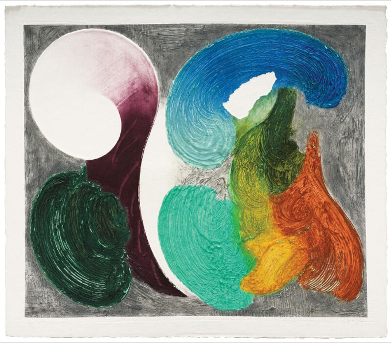 William Tillyer, ‘Living in Arcadia II’, 1991, Print, Embossed intaglio print with hand colouring, Bernard Jacobson Gallery