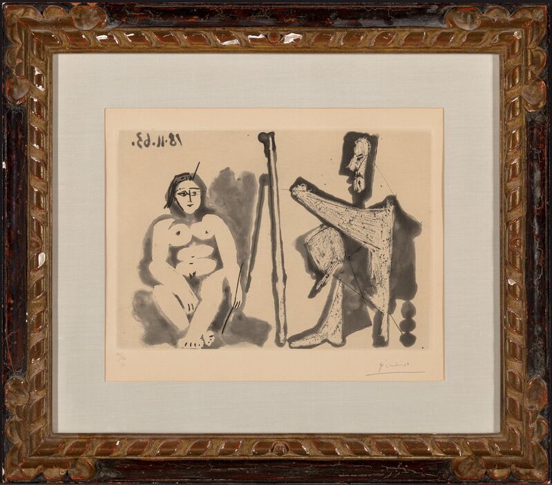 Pablo Picasso, ‘Peintre et modèle IV’, 1963, Print, Aquatint and drypoint on Richard de Bas paper, Heritage Auctions