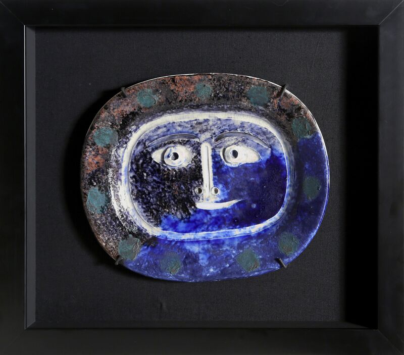 Pablo Picasso, ‘Visage Brun-Bleu (Ramie 2)’, 1947, Sculpture, White Eathenware Clay, Decoration in Englobes, RoGallery