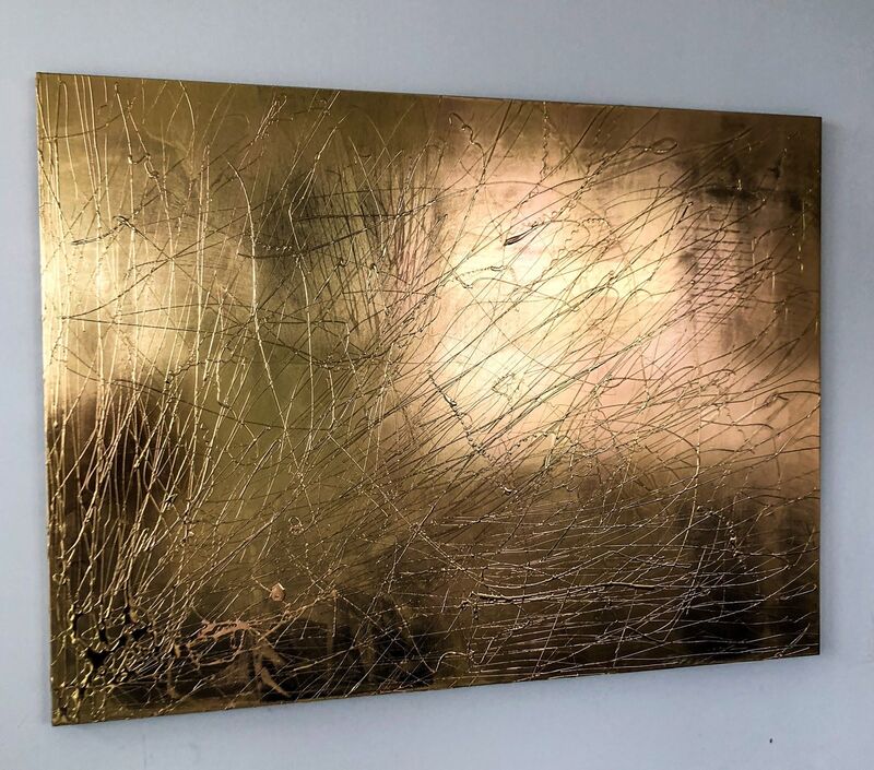 M. Clark, ‘Rises In The East’, 2018, Mixed Media, Gold foil on sintra panel, MAZLISH GALLERY