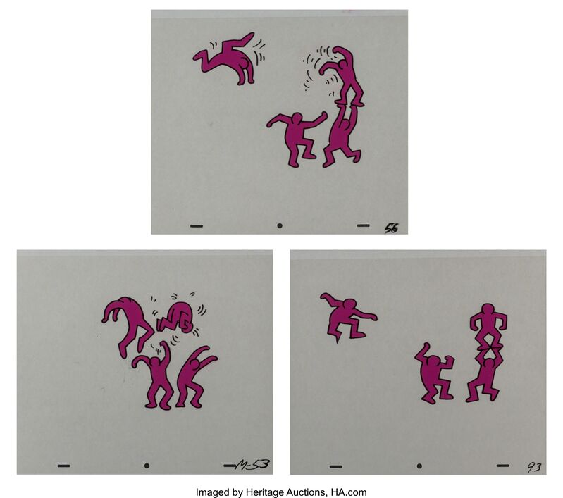 Keith Haring, ‘Sesame Street Breakdancers Animation Cell  (Purple)’, 1987, Other, Ink in colors on overhead sheets, Heritage Auctions