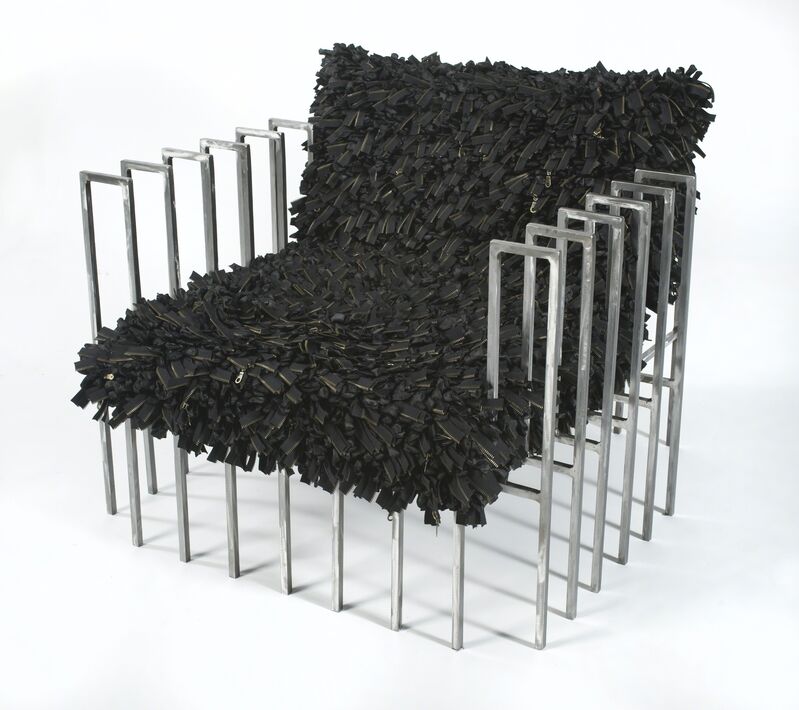 Benjamin Rollins Caldwell, ‘Spider Lounge Chair’, 2010, Design/Decorative Art, Stainless Steel, Recycled Zippers, Silk Ties, and Foam, Avant Gallery