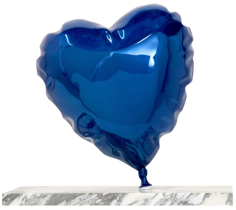 Mr. Brainwash, ‘Balloon Heart - Chrome Blue’, 2020, Sculpture, Painted Polished Bronze on Marble Base, Deodato Arte