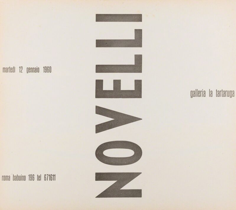 Gastone Novelli, ‘Novelli’, 1960, Drawing, Collage or other Work on Paper, Flyer, Finarte