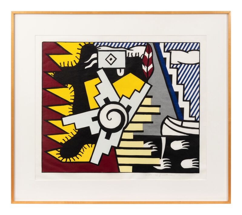 Roy Lichtenstein, ‘American Indian Theme II (from American Indian Theme Series)’, 1980, Print, Woodcut in colors on Suzuki handmade paper, Hindman