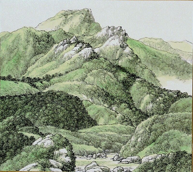 Hsia I-fu, ‘Green Mountains’, 1999, Painting, Ink and Color wash on Xuan paper, M. Sutherland Fine Arts