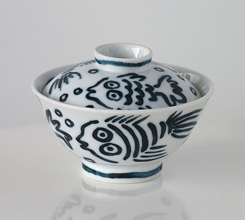 Keith Haring, ‘Pop Shop Tokyo - Serving Bowl with lid’, 1987, Sculpture, Glazed ceramic, pigment, Artificial Gallery