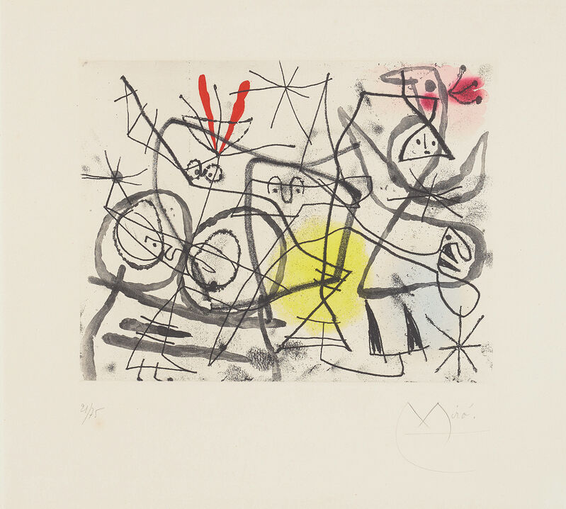 Joan Miró, ‘Préparatifs d'oiseaux I (Bird Preparations I)’, 1963, Print, Aquatint in colours, on BFK Rives paper, with full margins., Phillips