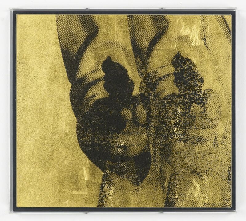 Gavin Turk, ‘Double Gold Pop Gun on Linen’, 2013, Painting, Silkscreen on gold leaf on paper mounted on linen, MARUANI MERCIER GALLERY