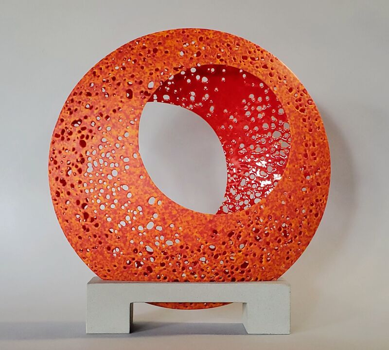 Karen Bexfield, ‘Marigold Enigma’, 2020, Sculpture, Kiln-Formed Glass & Concrete, Studio E Gallery