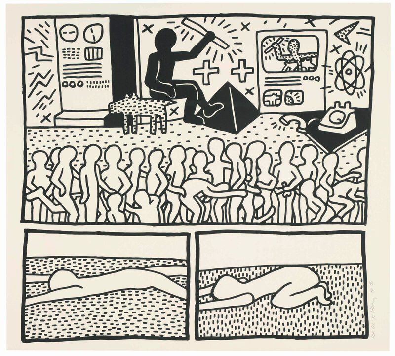 Keith Haring, ‘UNTITLED (FROM BLUEPRINT DRAWINGS)’, 1990, Print, SCREENPRINT, Gallery Art