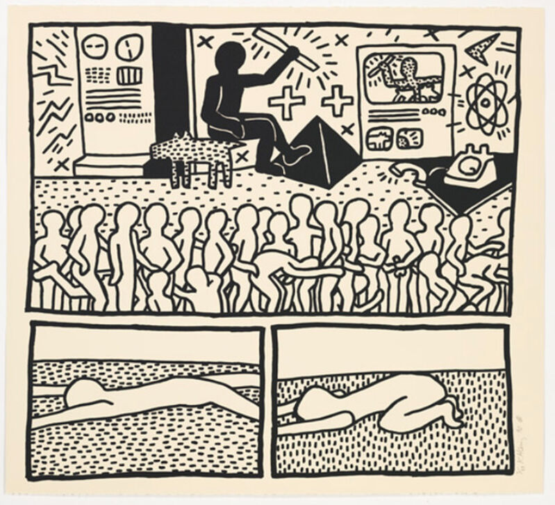 Keith Haring, ‘UNTITLED FROM BLUEPRINT SERIES’, 1990, Print, SILKSCREEN ON PAPER, Marcel Katz Art