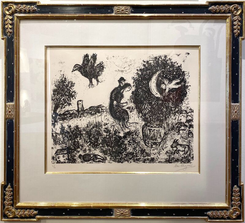 Marc Chagall, ‘La Lune Dans Le Bouquet (M.626).’, 1971, Print, Lithograph on Arches paper, Off The Wall Gallery