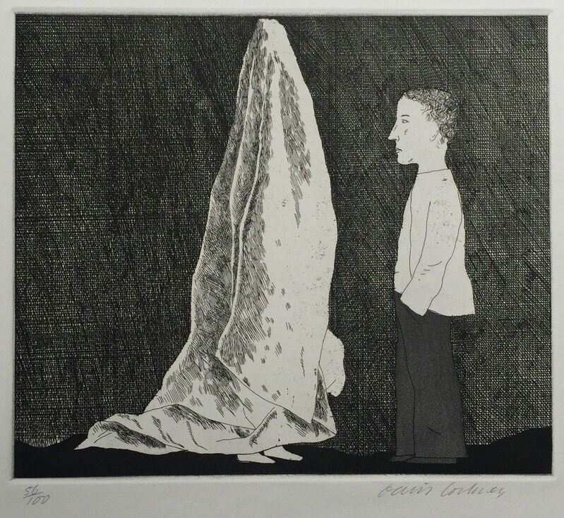 David Hockney, ‘The Sexton Disguised as a Ghost’, 1969, Print, Etching and aquatint, Sims Reed Gallery
