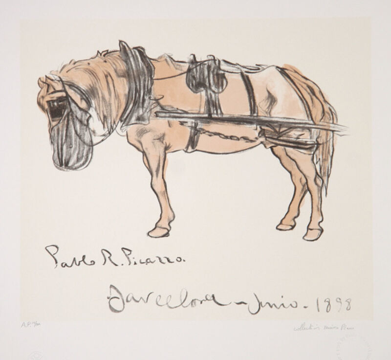 Pablo Picasso, ‘Cheval Attele’, 1973-original created in 1898, Print, Lithograph on Arches Paper, RoGallery