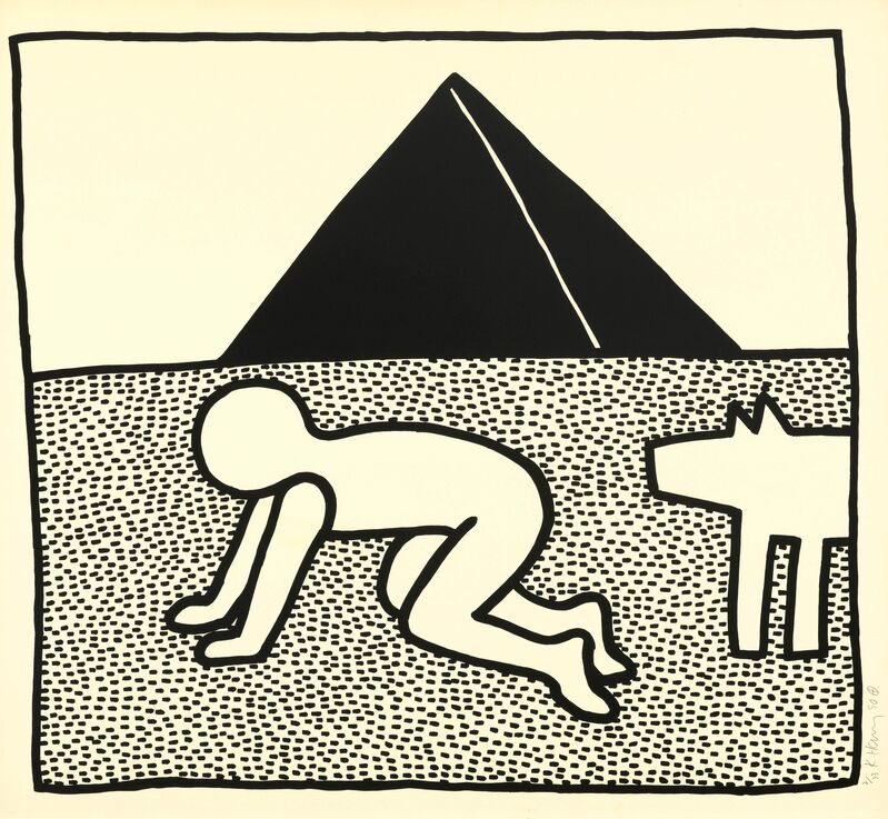 Keith Haring, ‘The blue print drawing #17’, 1990, Print, Screenprint, Koller Auctions