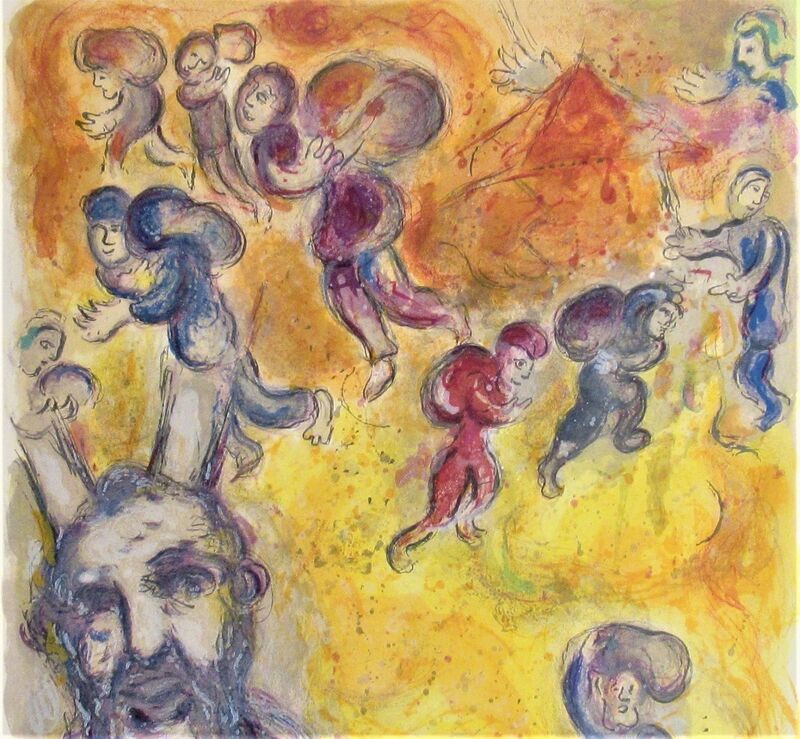 Marc Chagall, ‘Moses Sees the Sufferings of his People, from the suite, The Story of Exodus’, 1966, Print, Color lithograph, Joseph Grossman Fine Art Gallery