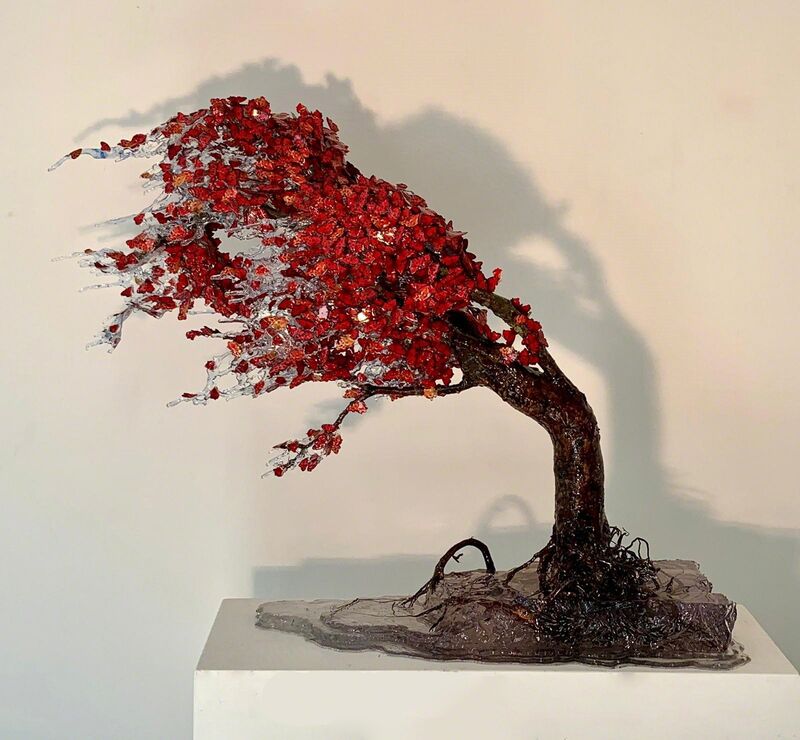 Annalù Boeretto, ‘Fukinagashi Red Wind’, 2019, Mixed Media, Tree Branches, Resin, Glass, Ink, and Paper, ZK Gallery