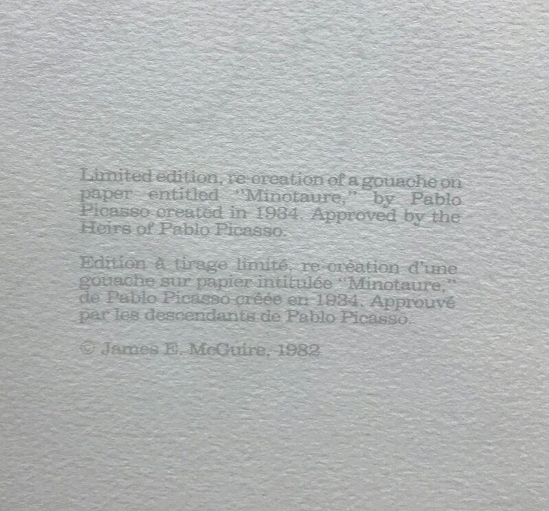 Pablo Picasso, ‘MINOTAURE AVEUGLE CONDUIT PAR UNE PETITE FILLE’, 1979-1982, Reproduction, LITHOGRAPH ON ARCHES PAPER, Gallery Art