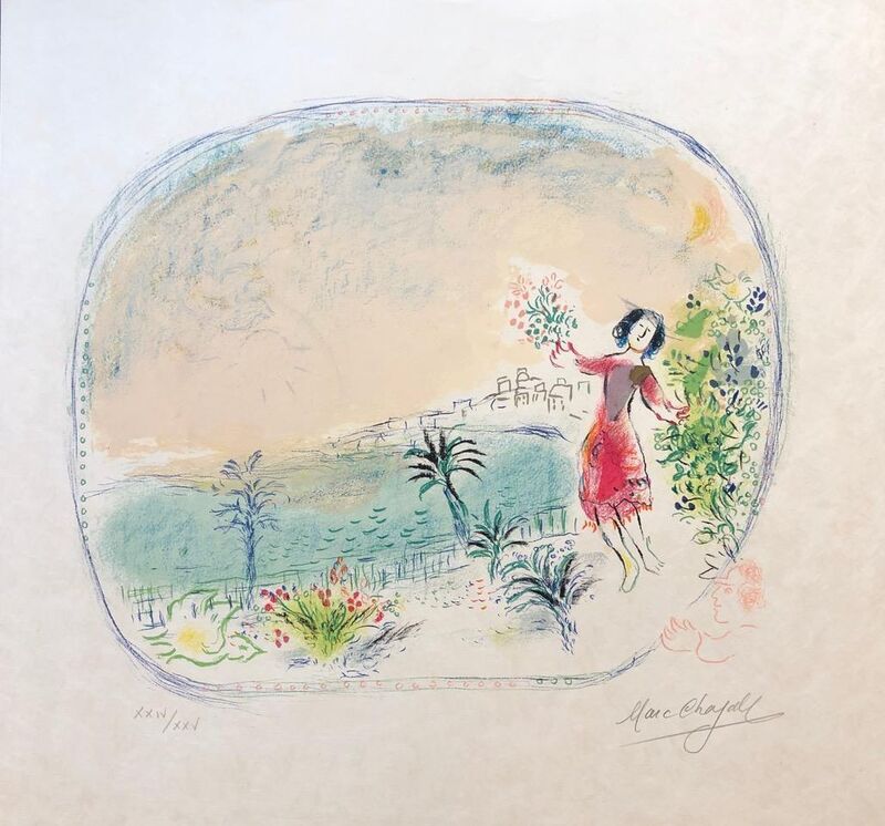 Marc Chagall, ‘La Baie des Anges’, 1967, Print, Lithograph on Japan Paper, Galerie Jeanne