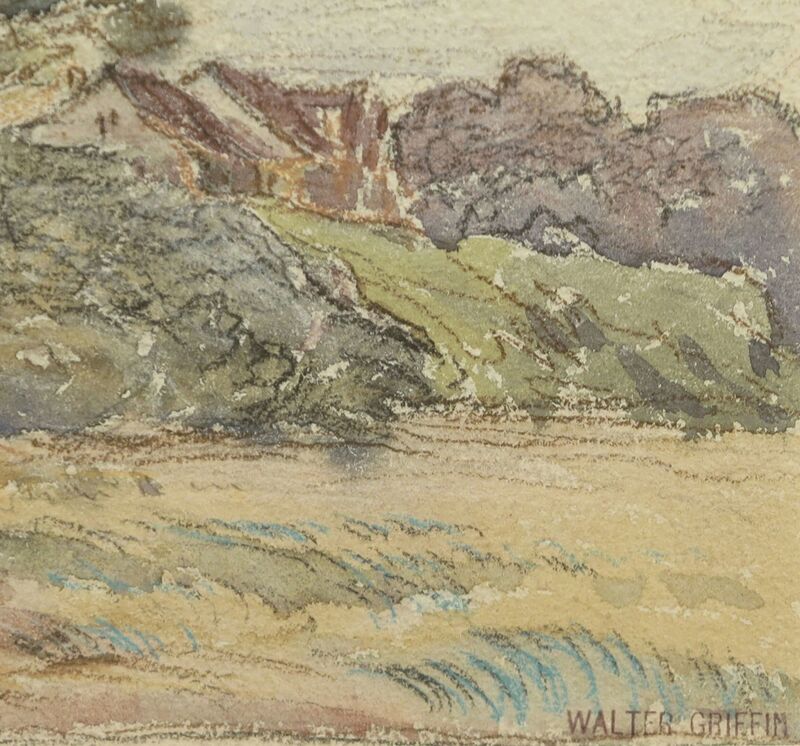 Walter Griffin, ‘House on a Hill’, 19th -20th Century, Drawing, Collage or other Work on Paper, Watercolor and graphite on paper, Vose Galleries