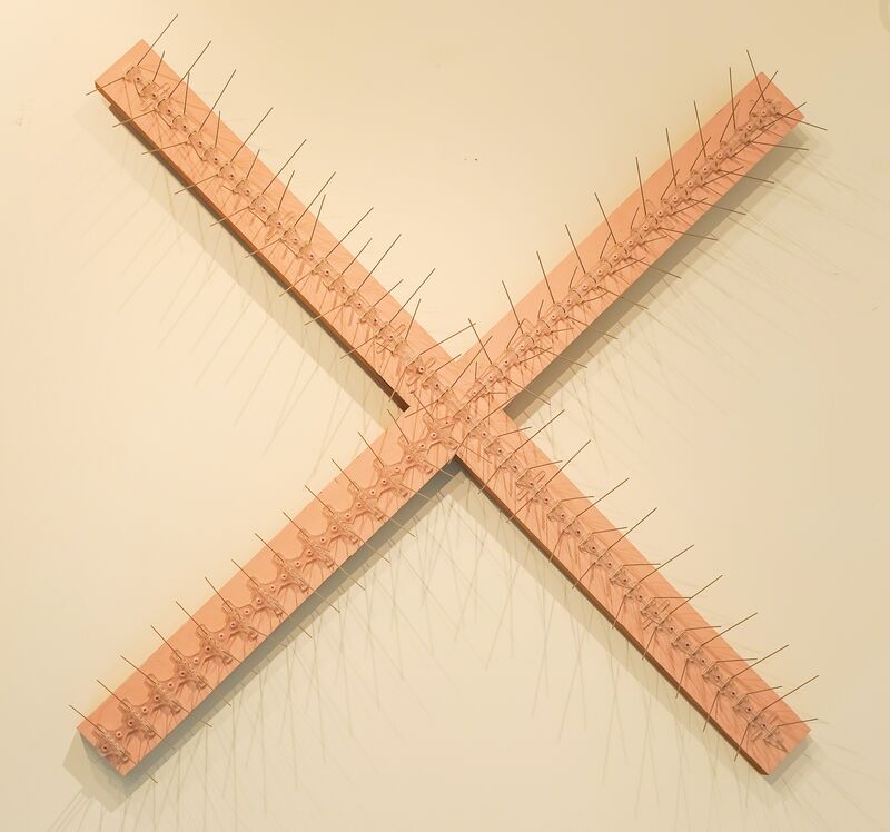 Matthew Lusk, ‘X’, 2011, Sculpture, Bird spikes and Enamel on Pine, Capsule Gallery