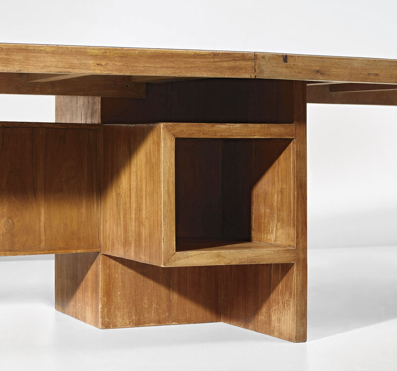 Le Corbusier, ‘Important and rare demountable Minister’s desk, model no. LC-TAT-07-A, designed for the High Court and the Secrétariat, Chandigarh’, 1955-1959, Design/Decorative Art, Teak-veneered wood, teak., Phillips