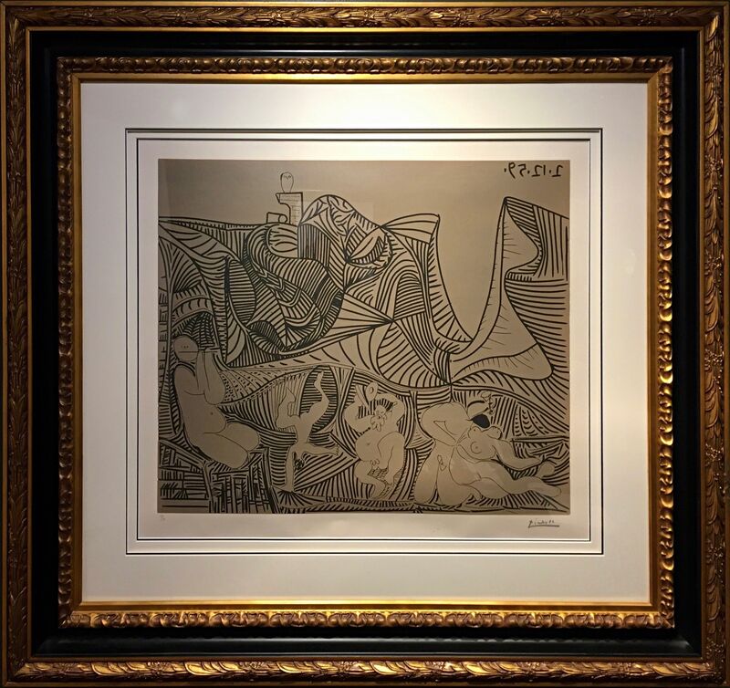Pablo Picasso, ‘Bacchanale Au Hibou ’, 1959, Print, Linocut on Arches paper, Off The Wall Gallery