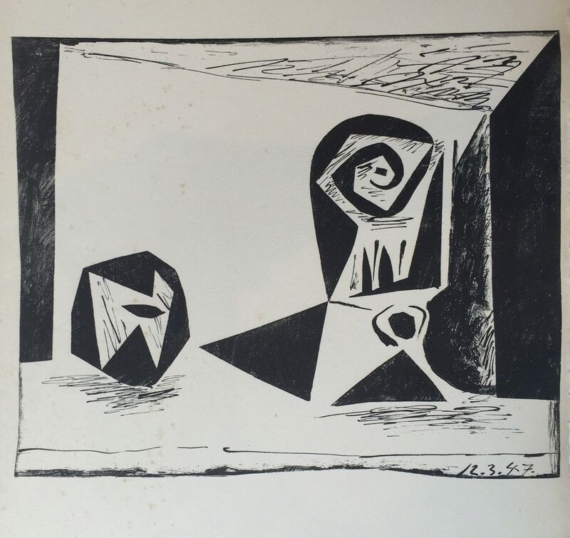 Pablo Picasso, ‘Composition au Verre à pied’, 1947, Lithograph printed in black, Frederick Mulder