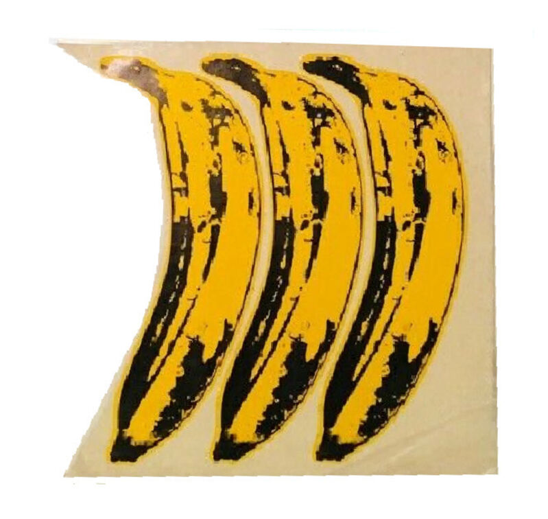 Andy Warhol, ‘SET OF 3- "The Velvet Underground Banana Stickers", Original Unpeeled Banana Stickers Designed by Warhol for the  Debut Album "The Velvet Underground & Andy Warhol", Extremely RARE’, 1967, Ephemera or Merchandise, Coated Paper, Glue, Glassine Paper, VINCE fine arts/ephemera