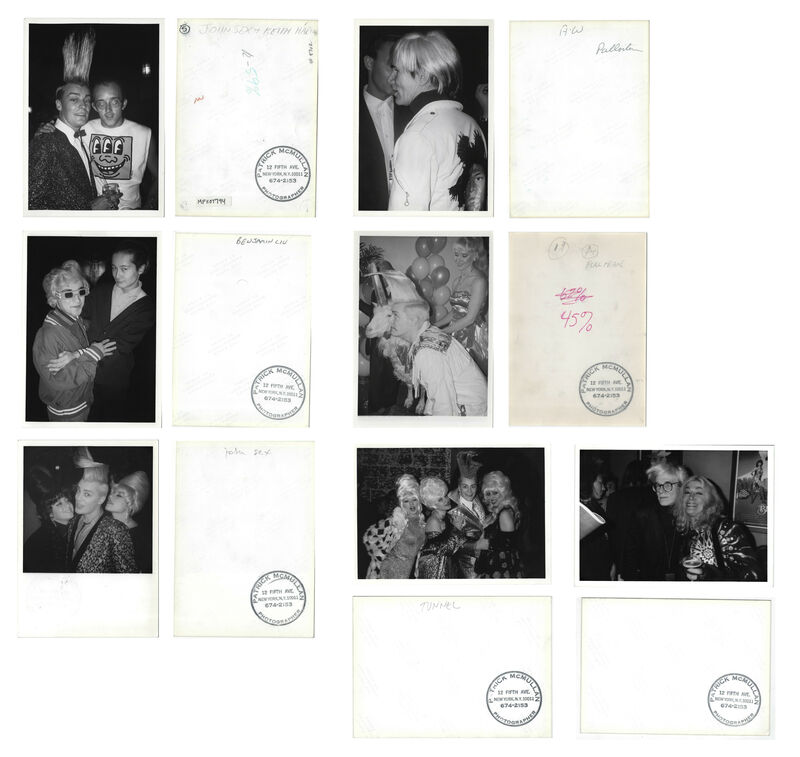 Andy Warhol, ‘UNIQUE Set of Seven Patrick McMullan photographs, 1980's, Featuring Keith HARING / Andy WARHOL / Benjamin LIU / John SEX at the Palladium & Tunnel Night Clubs NYC.’, 1980's, Photography, C-Print B/W on glossy Kodak photo paper., VINCE fine arts/ephemera
