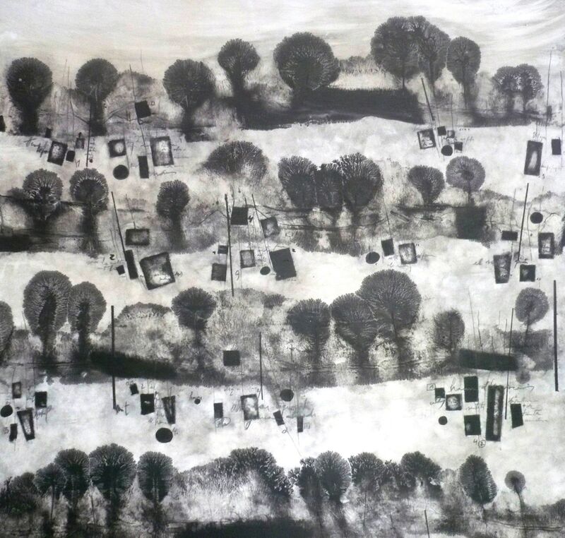 Manu vb Tintoré, ‘Notes a la terra’, 2011, Painting, Water black pigment on wood, N2 Galería