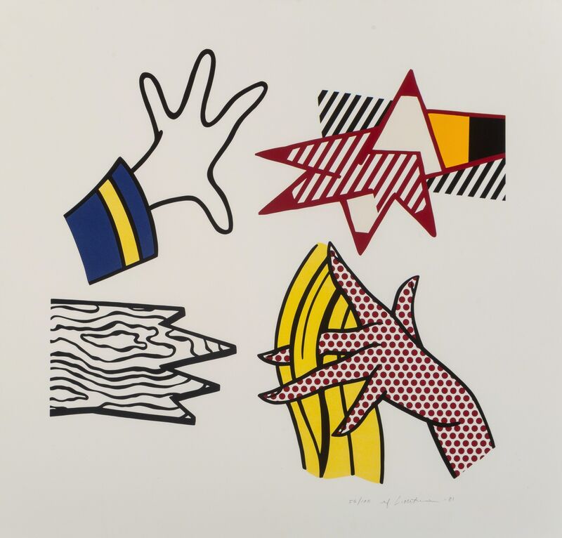 Roy Lichtenstein, ‘Study of Hands’, 1981, Print, Screenprint in colors on Rives BFK paper, Heritage Auctions