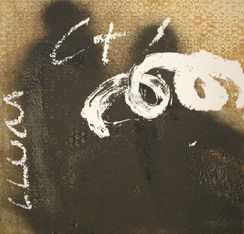 Antoni Tàpies, ‘Espiral sobre negre’, 1998, Print, Etching and carborundum, Nicholas Gallery