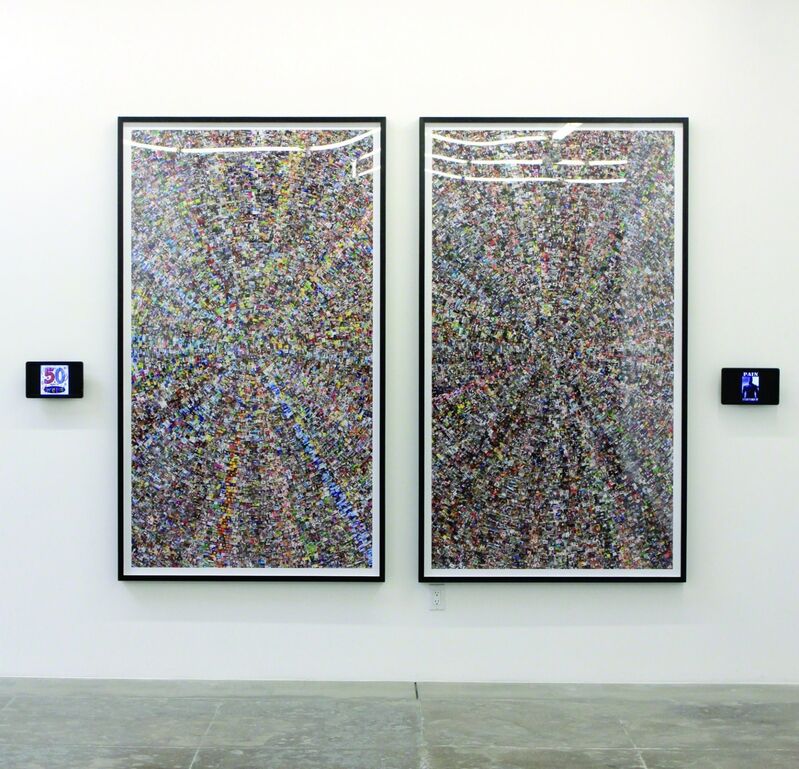 Jason Salavon, ‘Good & Evil’, 2012, Photography, 2 archival inkjet prints, dual monitors, computer & custom software of 50,000 files, Mark Moore Fine Art