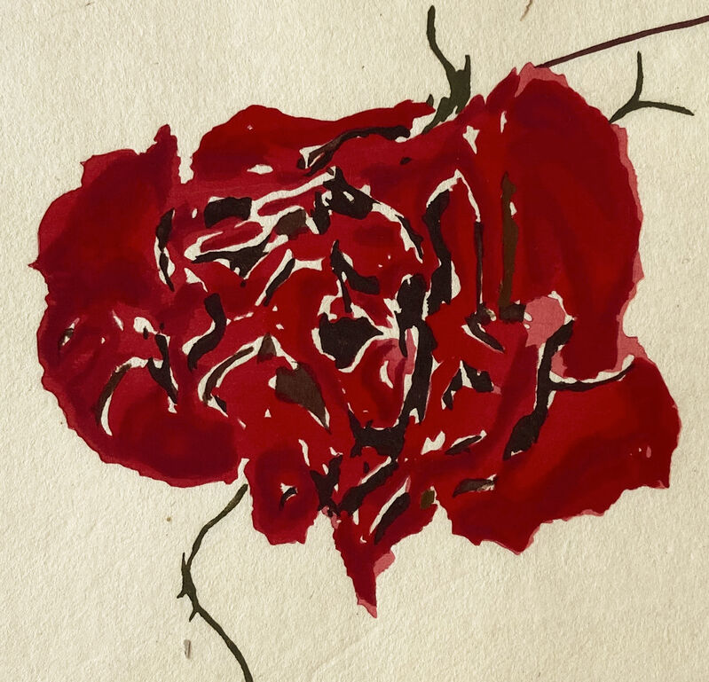 Donald Sultan, ‘Dried Red Rose ’, 1994, Print, Woodblock Print on Tosa Paper, David Krut Projects
