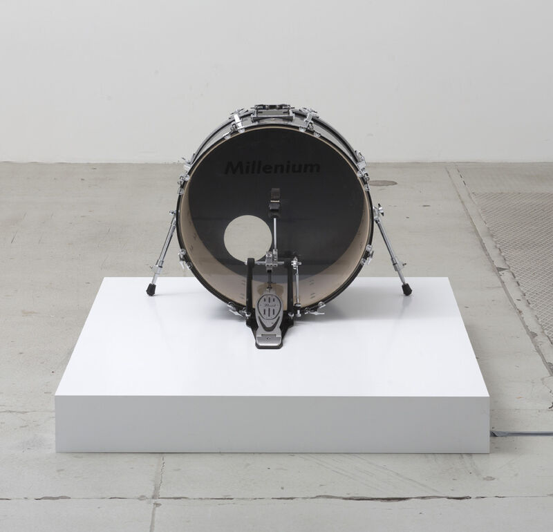 Jonathan Monk, ‘Rock Around the Clock’, 2013, Sculpture, Bass drum, pedal, timer on pedestal, Galleri Nicolai Wallner