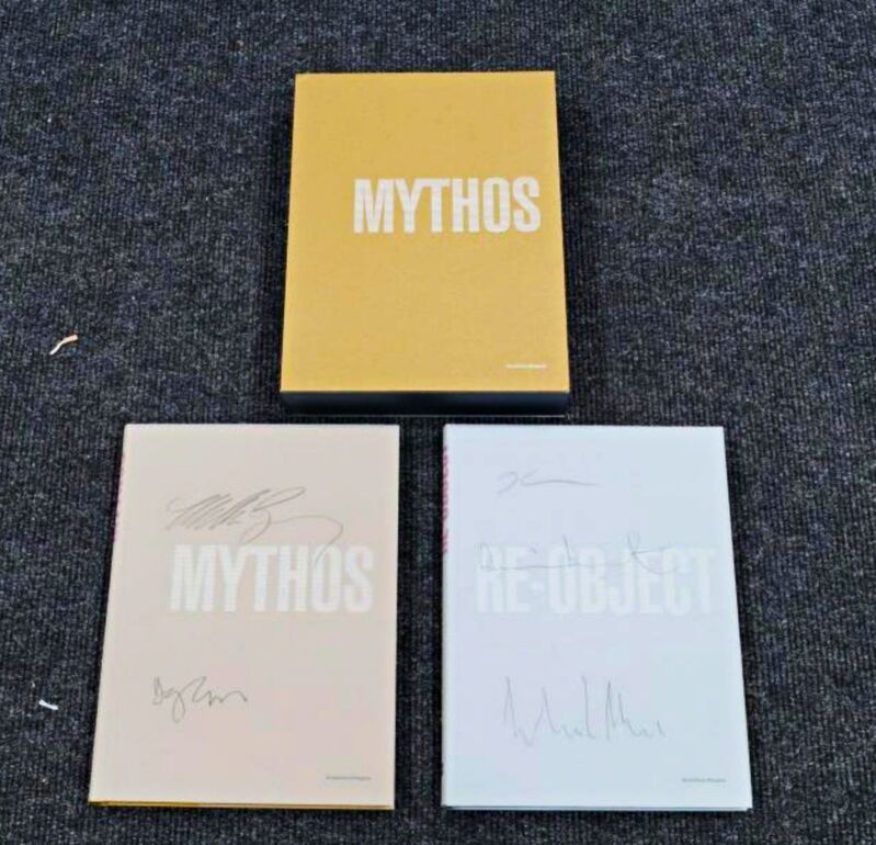Damien Hirst, ‘Mythos/Re-Objects, hand signed by each these five (5) artists.’, 2007, Books and Portfolios, Signed Boxed Set: Limited Edition Artist's books consisting of two (2) clothbound volumes in slipcase. Hand signed by all artists and numbered from the limited edition of only 170, Alpha 137 Gallery
