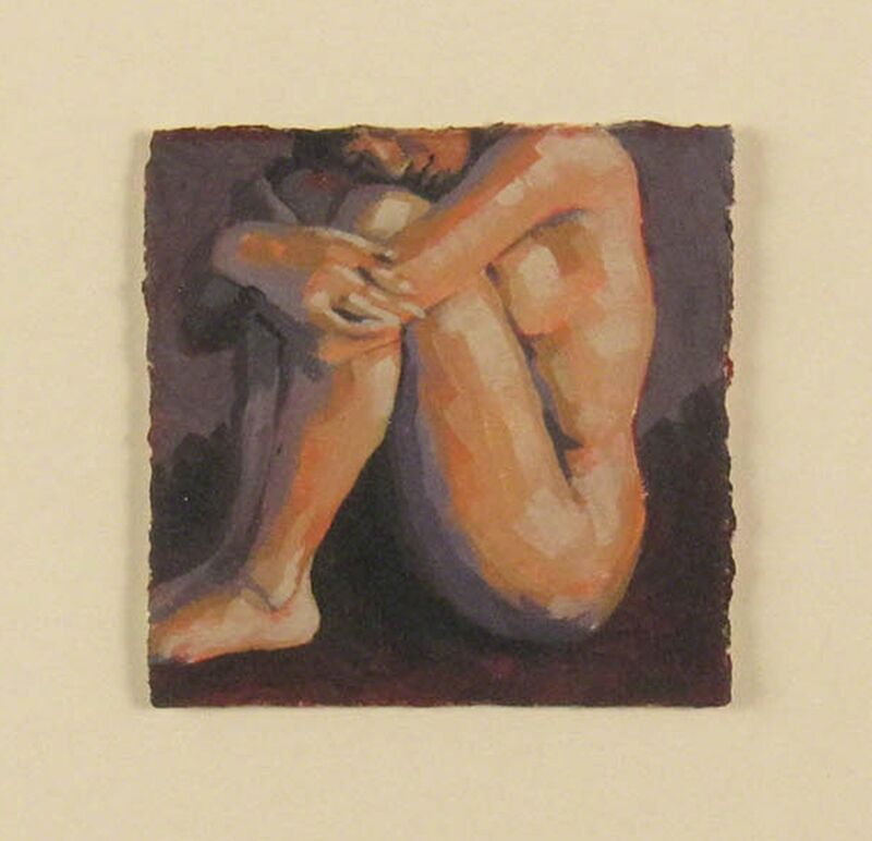 Karin Jurick, ‘Female Nude Holding Knees’, ca. 2000, Painting, Oil on Paper, Janus Galleries
