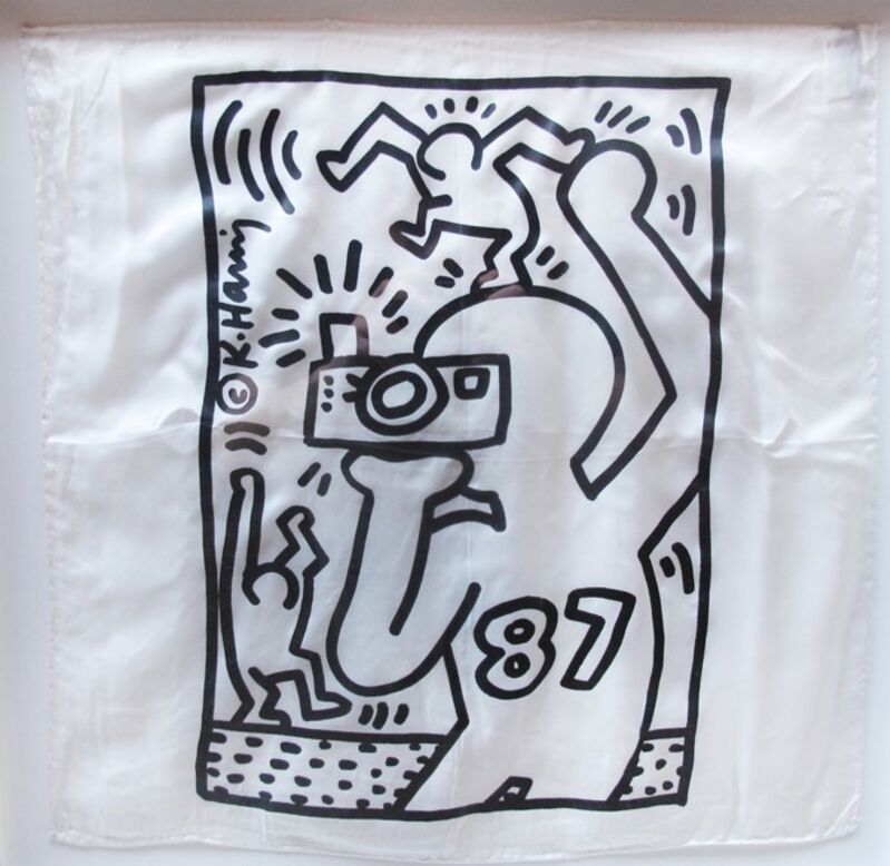 Keith Haring, ‘Focus on Aids, 1987, Print on silk hankerchief’, 1987, Print, Print, AFL