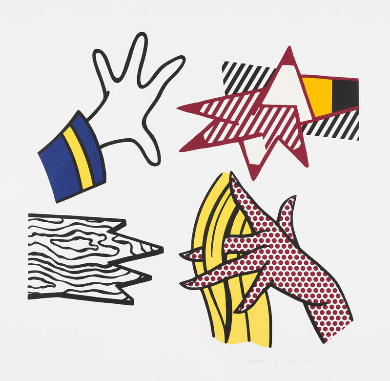 Roy Lichtenstein, ‘Study of Hands’, 1981, Print, Lithograph and screenprint in colors, on wove paper, with full margins., Phillips